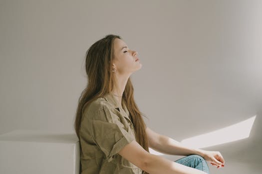 a women is trying the  worry window technique to get sleep at night
 