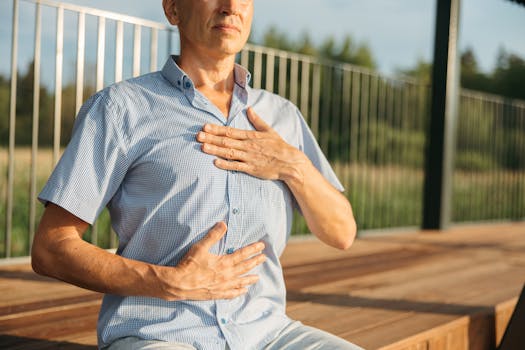 A man is practicing box breathing technique 
